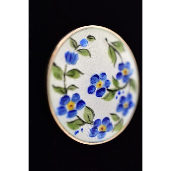 David Anderson Norway Pin Brooch Flower Enamel Round Signed Victorian 925 BinBP - Picture 3 of 12